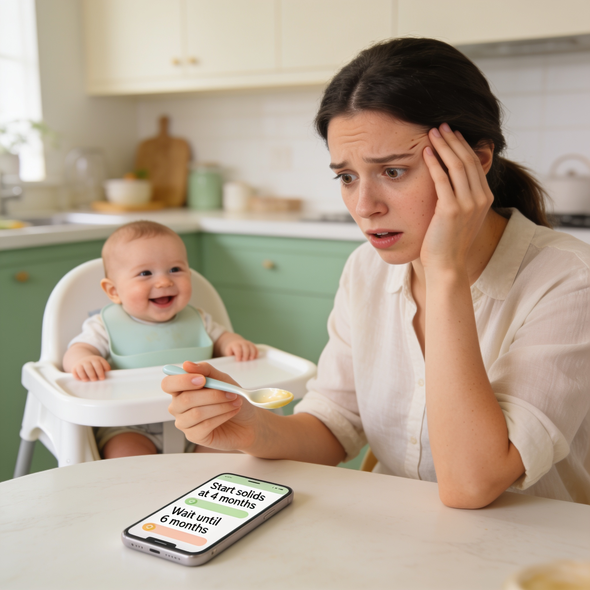 Mãe com dúvidas sobre introdução alimentar