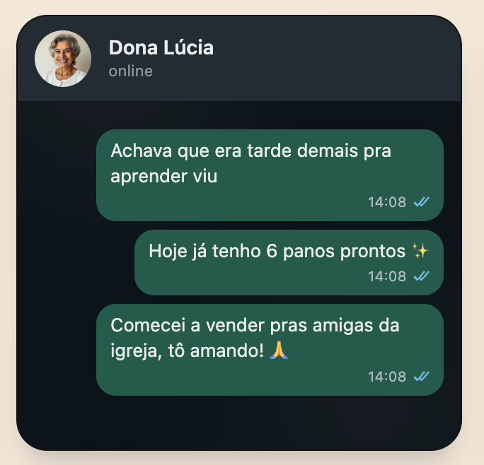Depoimento 2 sobre o material de crochê