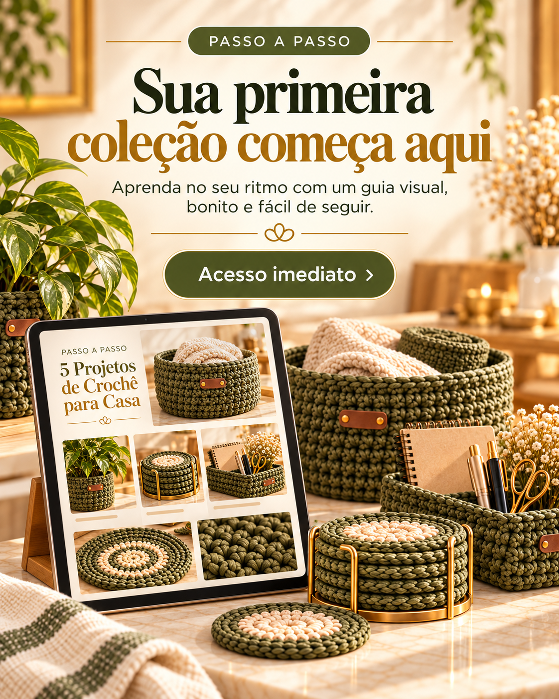 Capa do produto Sua Primeira Coleção de Crochê para Casa